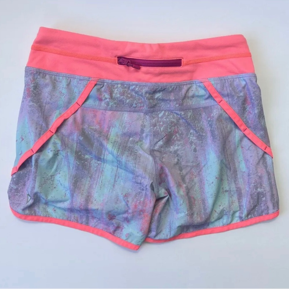 Ivivva by Lululemon Speedy Watercolor Shorts Girls 12 Pink Purple Blue